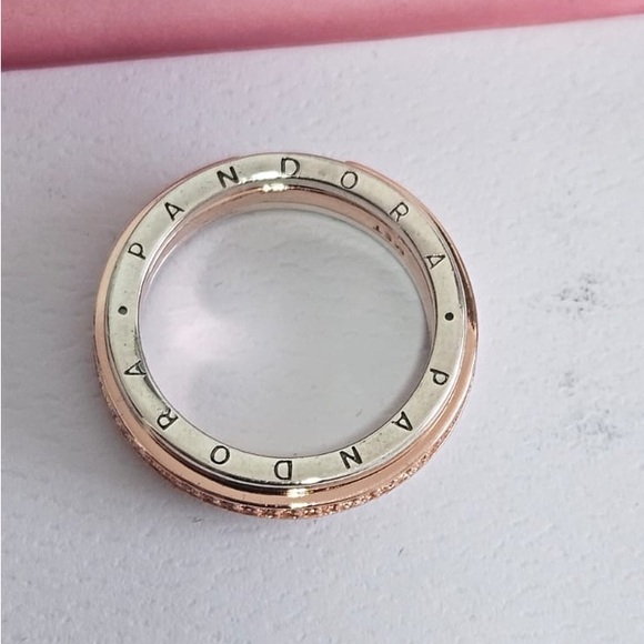 Pandora Two-Tone Rose and Silver Ring - Picture 1 of 6